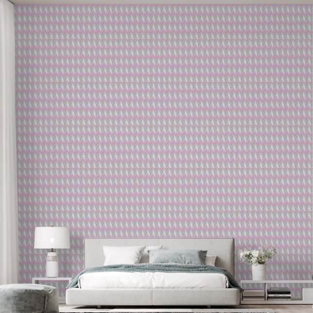 unicorn wallpaper in rose pink fuchia  (Bedroom)