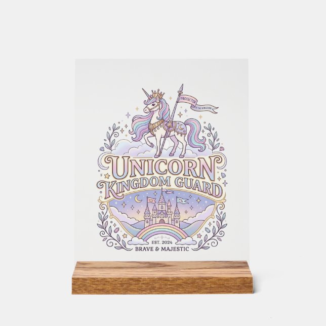 Unicorn Wanderlust Unicorn Gift Idea Vector Design Acrylic Sign (Front)