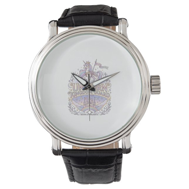 Unicorn Wanderlust Unicorn Gift Idea Vector Design Watch (Front)