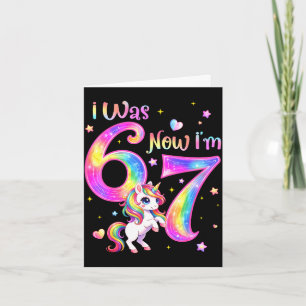 Unicorn was 6 7 six seven 7th bday birthday girl card