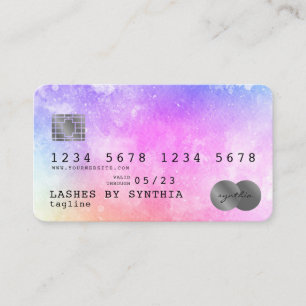unicorn watercolor art Credit Card Style silver