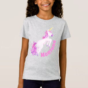 Unicorn watercolor art personalised name t-shirt