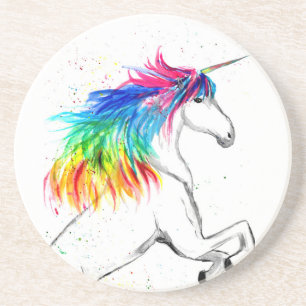 Unicorn Watercolor Fantasy Magic Sweet Colourful Coaster