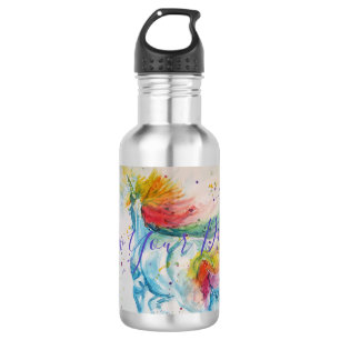 Unicorn Watercolor Painting Rainbow Girls Gifts 532 Ml Water Bottle