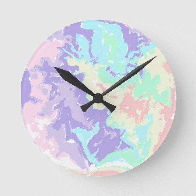 Unicorn Watercolor Pastels  Round Clock (Front)