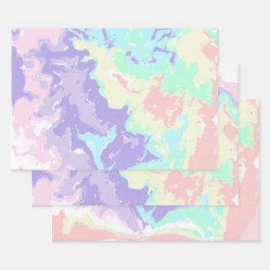 Unicorn Watercolor Pastels Wrapping Paper Sheet