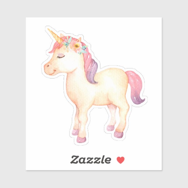 Unicorn Watercolor Stickers (Sheet)