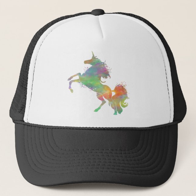 Unicorn Watercolor Trucker Hat (Front)