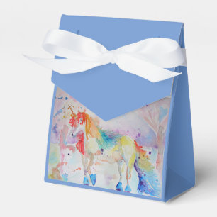 Unicorn Watercolour Birthday Party Cake Favor Box