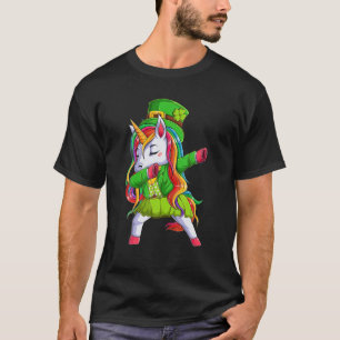 Unicorn Wear Leprechaun Hat Costume Dabbing St Pat T-Shirt
