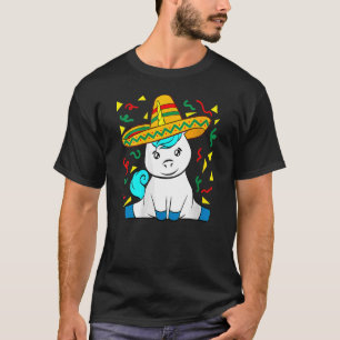 Unicorn Wearing Mask Cinco De Mayo Mexican Festiva T-Shirt