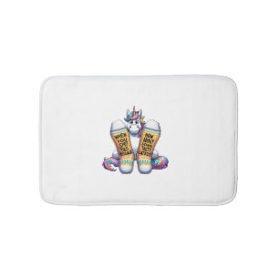 Unicorn Wearing Socks Men Women Kids Teens Hanukka Bath Mat