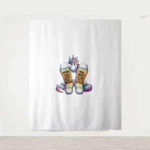 Unicorn Wearing Socks Men Women Kids Teens Hanukka Tapestry