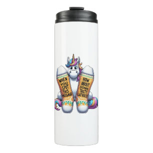 Unicorn Wearing Socks Men Women Kids Teens Hanukka Thermal Tumbler