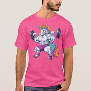 Unicorn Weightlifting Barbell Workout Gym Weightli T-Shirt