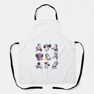 Unicorn Weightlifting Powerlifting Gym Workout Gir Apron