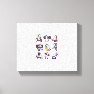 Unicorn Weightlifting Powerlifting Gym Workout Gir Canvas Print