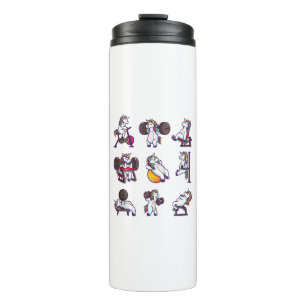 Unicorn Weightlifting Powerlifting Gym Workout Gir Thermal Tumbler
