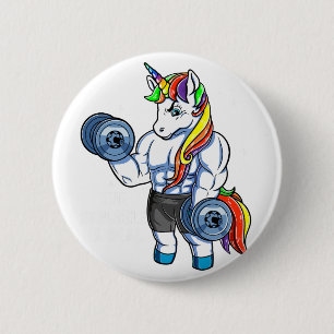 Unicorn Weightlifting T Shirt - Rainbow Unicorn Gy 6 Cm Round Badge