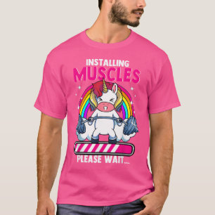 Unicorn Weightlifting Work Out Funny Barbell Unico T-Shirt