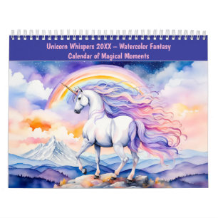 Unicorn Whispers 2026 – Watercolor Fantasy Calenda Calendar