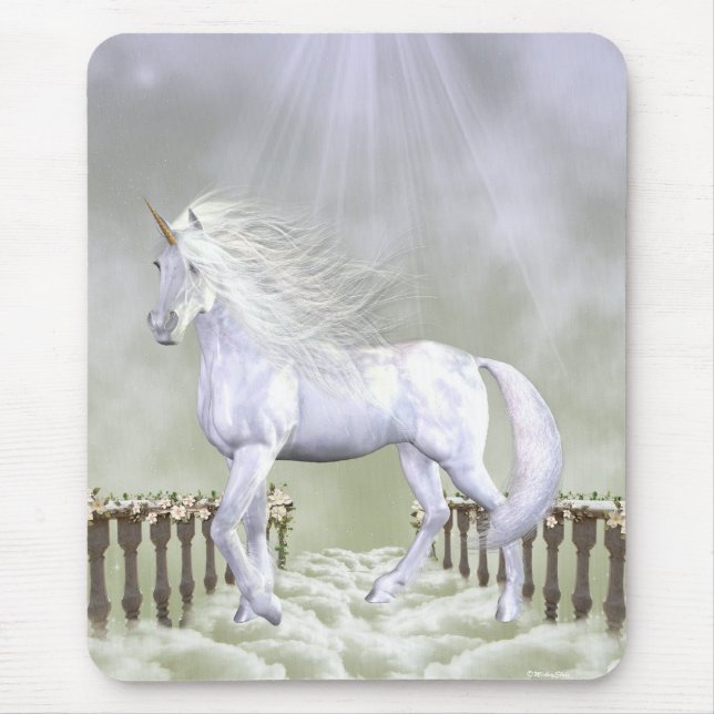Unicorn White Beauty Mouse Mat (Front)