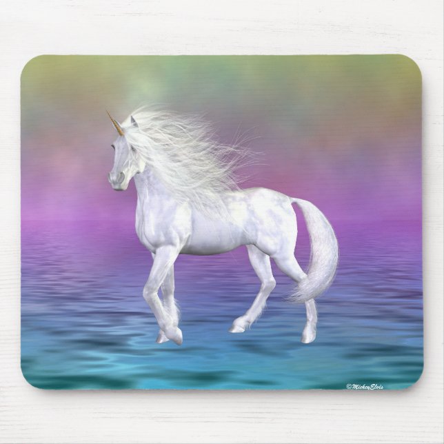 Unicorn White Beauty Mouse Mat (Front)