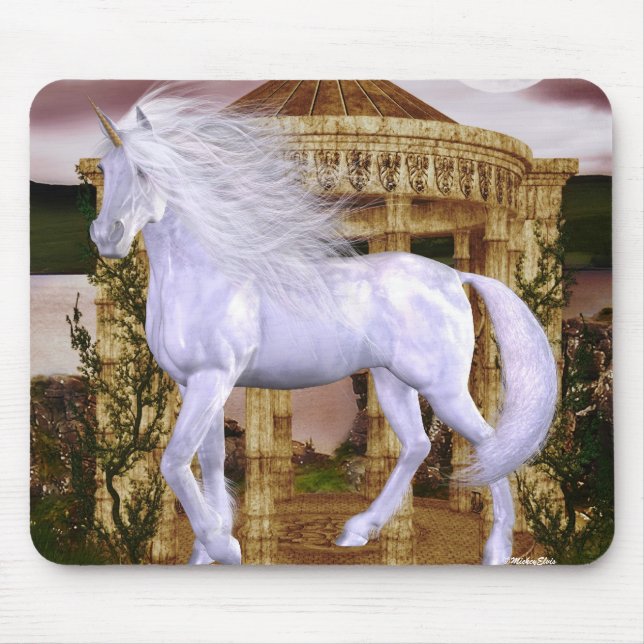 Unicorn White Beauty Mouse Mat (Front)