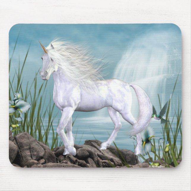 Unicorn White Beauty Mouse Mat (Front)