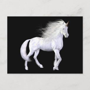 Unicorn White Beauty Postcard