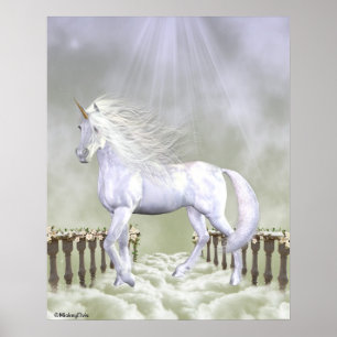 Unicorn White Beauty Poster