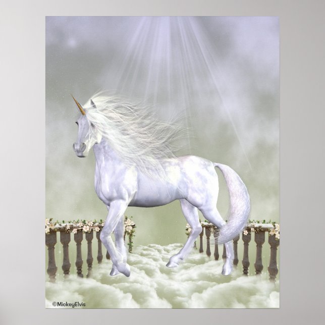 Unicorn White Beauty Poster (Front)