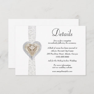 Unicorn White Lace Wedding Details Enclosure Card