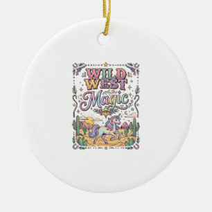 Unicorn Wild West Magic Original Ceramic Tree Decoration