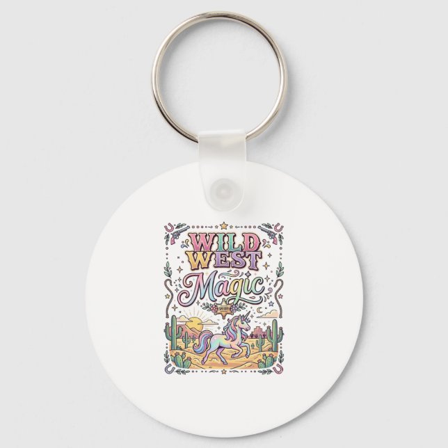 Unicorn Wild West Magic Original Key Ring (Front)