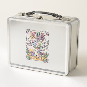 Unicorn Wild West Magic Original Metal Lunch Box