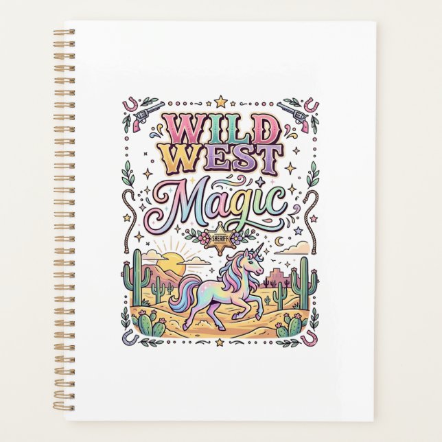 Unicorn Wild West Magic Original Planner (Front)