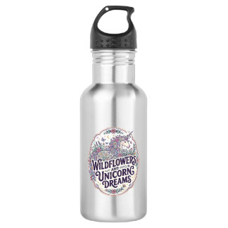 Unicorn Wildflowers and Unicorn Dreams POD Ready M 532 Ml Water Bottle