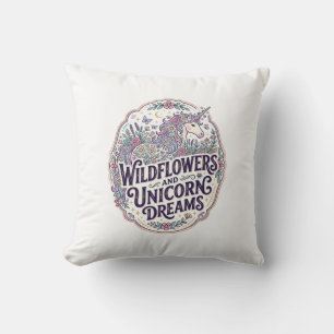 Unicorn Wildflowers and Unicorn Dreams POD Ready M Cushion