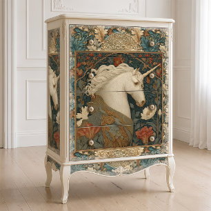 Unicorn William Morris Style Botanical Art Nouveau Tissue Paper
