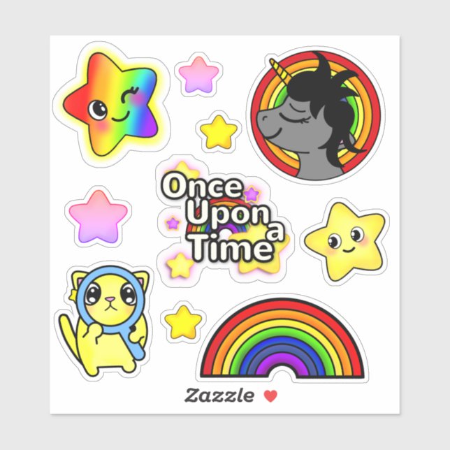 Unicorn Wish with Star Cat and Rainbow (Sheet)