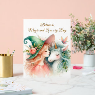 Unicorn Witch Girl Foam Board Art Magic Display