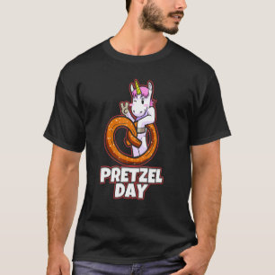 Unicorn With A Pretzel Day Baking Pretzels T-Shirt