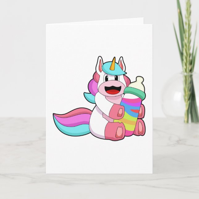 Unicorn with Baby bottle.PNG Card (Front)