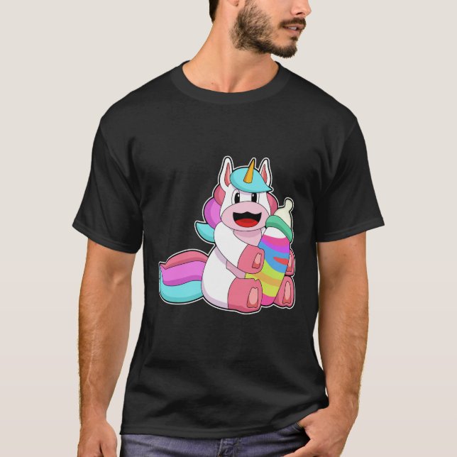 Unicorn with Baby bottle.PNG T-Shirt (Front)
