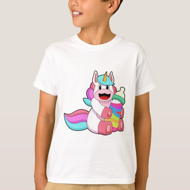 Unicorn with Baby bottle.PNG T-Shirt (Front)