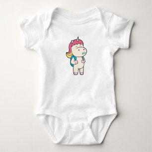Unicorn with Backback & Chewing gum Baby Bodysuit