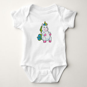 Unicorn with big Belly Baby Bodysuit
