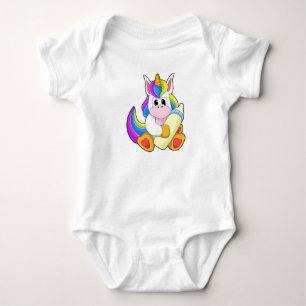 Unicorn with Bottle of Milk Baby Bodysuit
