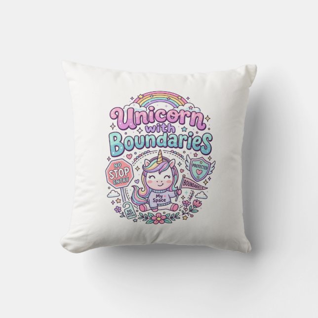 Unicorn with Boundaries Charming Apparel Graphic_1 Cushion (Front)